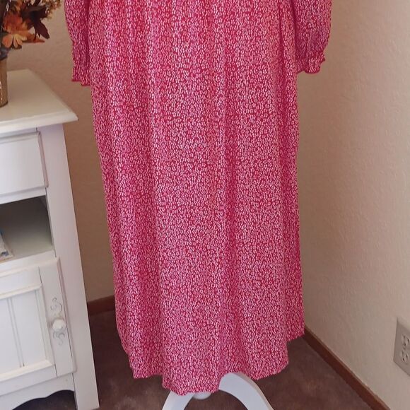 Kancy Kole Red and White Mini Floral Midi Dress - Picture 4 of 15